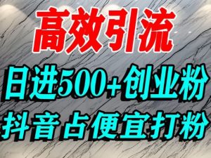 怎么打创业粉？抖音利用占便宜心理引流创业粉，单人日引500+精准流量-易得个人分享