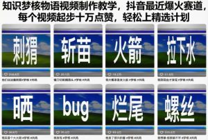 知识梦核物语视频制作教学，抖音最近爆火赛道，每个视频起步十万点赞，轻松上精选计划-易得个人分享