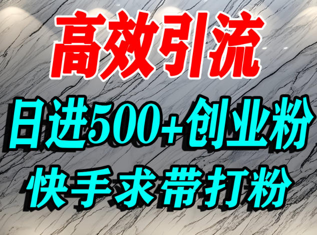怎么打创业粉？快手求带视角精准引流创业粉，宝妈、学生群体日进500+精准流量-易得个人分享