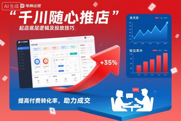 千川随心推起店底层逻辑及投放技巧，提高付费转化率，助力成交-易得个人分享