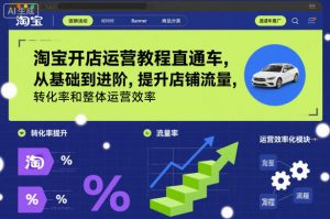 淘宝开店运营教程直通车，从基础到进阶，提升店铺流量，转化率和整体运营效率（更新11月）-易得个人分享