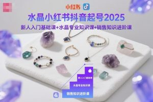 水晶小红书抖音起号2025，新人入门基础课+水晶专业知识课+销售知识进阶课-易得个人分享