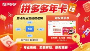 拼多多年卡，拼多多全链路运营底层逻辑，超级爆单术【更新10月】-易得个人分享
