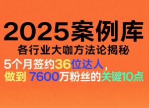 2025案例库，收录各行业大咖的方法论，各行业大咖方法论揭秘-易得个人分享