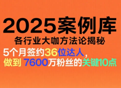 2025案例库，收录各行业大咖的方法论，各行业大咖方法论揭秘-易得个人分享