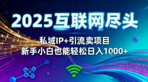 2025网创尽头王炸项目！私域IP+精准引流，新手小白在家躺賺日入1k，零经验也能上手【揭秘】-易得个人分享