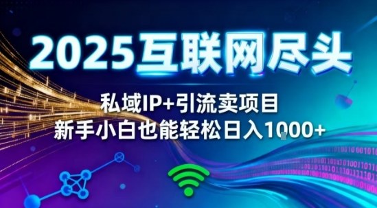 2025网创尽头王炸项目！私域IP+精准引流，新手小白在家躺賺日入1k，零经验也能上手【揭秘】-易得个人分享