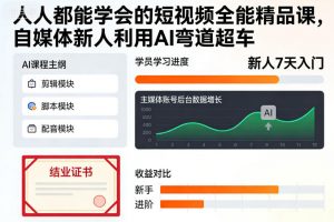 人人都能学会的短视频全能精品课，自媒体新人利用AI弯道超车-易得个人分享