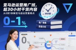 亚马逊运营推广班，超30小时干货内容，从0到1拆解亚马逊运营重难点-易得个人分享