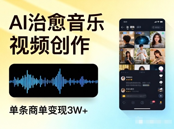 AI做治愈音乐视频，多平台投稿，单条商单变现3W+-易得个人分享