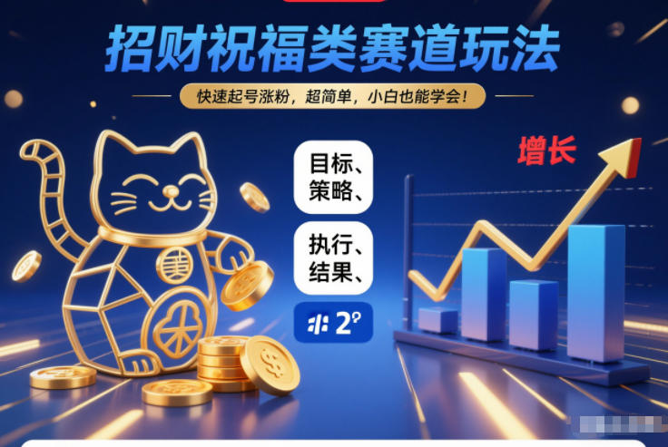 招财祝福类赛道玩法，快速起号涨粉，超简单，小白也能学会！-易得个人分享