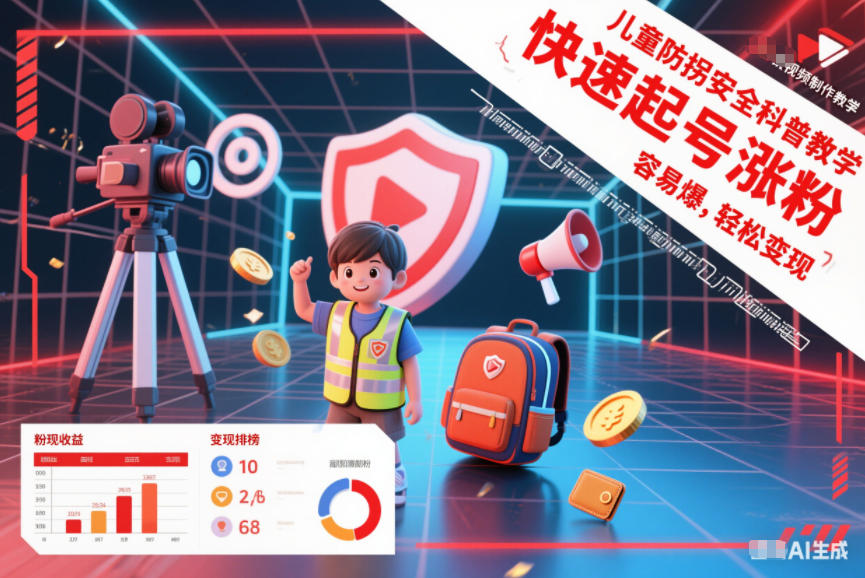 儿童防拐安全科普知识视频制作教学，快速起号涨粉，容易爆，轻松变现-易得个人分享
