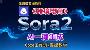Sora2生成《跨境电商》英文短视频，实操搭建教学课，通俗易懂，包教包会-易得个人分享