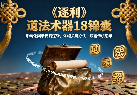 《逐利》道法术器18锦囊，系统化揭示搞钱逻辑，浓缩关键心法，颠覆传统思维（更新）-易得个人分享