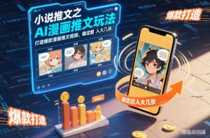 小说推文之AI漫画推文玩法，打造爆款漫画推文视频，稳定日入大几张-易得个人分享