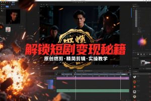 短剧拉新之原创燃剪精简剪辑实操课，解锁短剧变现秘籍-易得个人分享