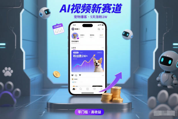 AI视频新赛道，宠物播客仅注册5天涨粉2W，收益非常可观-易得个人分享