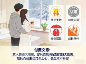 付费文章：女人的四大刚需，你只要能满足她的四大刚需，她反而会主动对你上心，甚至离不开你-易得个人分享