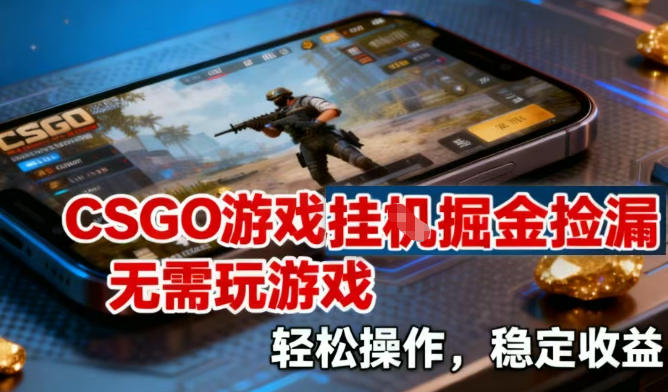 CSGO游戏挂G掘金捡漏，不需要玩游戏，操作简单，收益稳定【揭秘】-易得个人分享