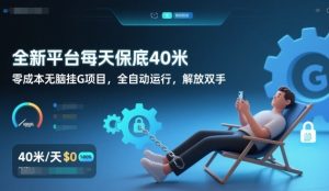 全新平台每天保底40米，零成本无脑挂G项目，全自动运行，解放双手【揭秘】-易得个人分享