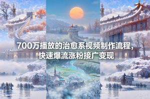 700万播放的治愈系视频制作流程，快速爆流涨粉接广变现-易得个人分享