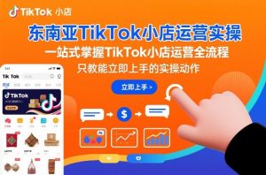 东南亚TikTok小店运营实操，一站式掌握TikTok小店运营全流程，只教能立即上手的实操动作-易得个人分享