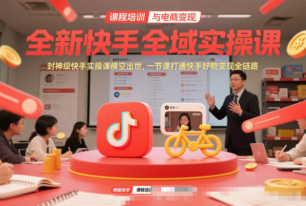 全新快手全域实操课，封神级快手实操课横空出世，一节课打通快手好物变现全链路-易得个人分享