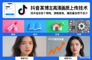 抖音某博主视频高清画质上传技术，技术适合各个领域，清晰度高，播放量自然不会少-易得个人分享