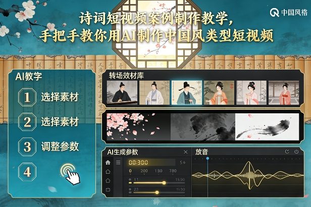 古诗词短视频案例制作教学，手把手教你用AI制作中国风类型短视频-易得个人分享