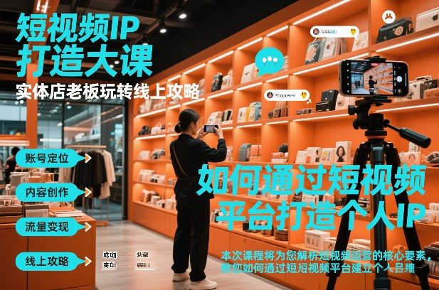 短视频ip打造大课，实体店老板玩转线上攻略-易得个人分享