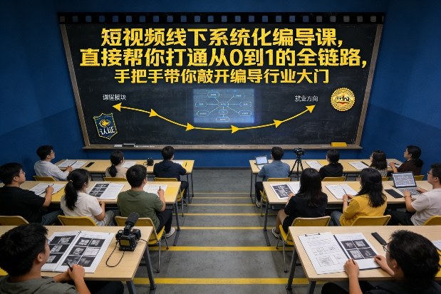 短视频线下系统化编导课，直接帮你打通从0到1的全链路，手把手带你敲开编导行业大门-易得个人分享