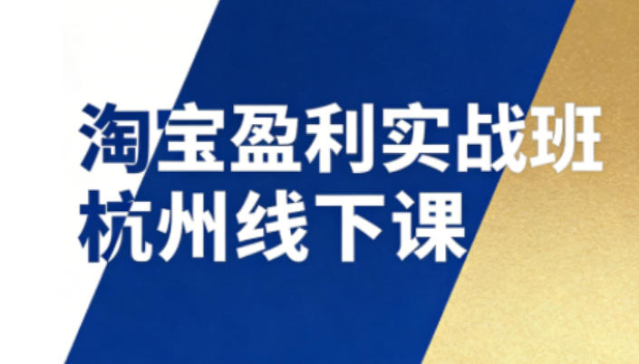 淘宝盈利实战班杭州线下课12月26-28日（音频+字幕），帮你掌握SOP流程+12门核心技术-易得个人分享