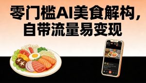 零门槛AI美食解构，自带流量易变现-易得个人分享