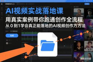AI视频实战落地课，用真实案例带你跑通创作全流程，从0到1学会真正能落地的AI视频创作方法-易得个人分享