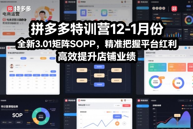 拼多多特训营12-1月份，全新3.01矩阵Sop，精准把握平台红利，高效提升店铺业绩-易得个人分享