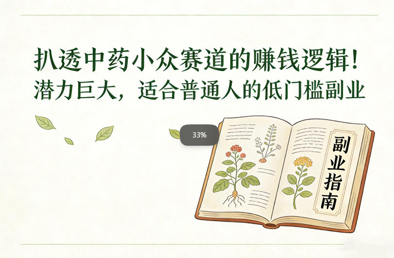 扒透中药小众赛道的賺米逻辑，潜力巨大，适合普通人的低门槛副业-易得个人分享