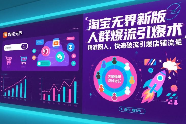 淘宝无界新版人群爆流引爆术，精准圈人，快速破流引爆店铺流量-易得个人分享
