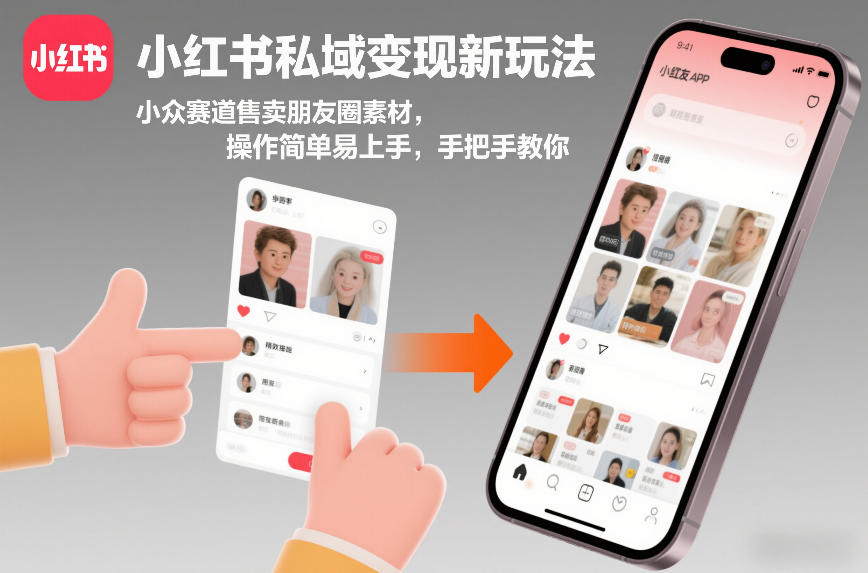 小红书私域变现新玩法，小众赛道售卖朋友圈素材，操作简单易上手，手把手教你-易得个人分享