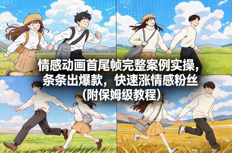 情感动画首尾帧完整案例实操，条条出爆款，快速涨情感粉丝（附保姆级教程）-易得个人分享