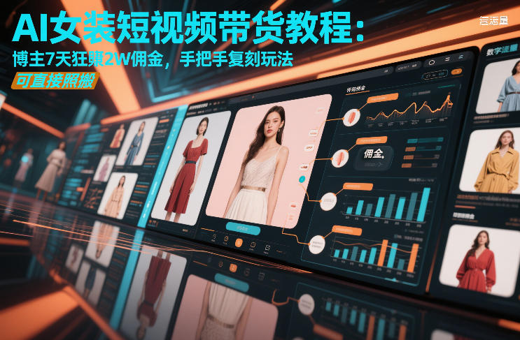 AI女装短视频带货教程：博主7天狂賺2W佣金，手把手复刻玩法，可直接照搬-易得个人分享