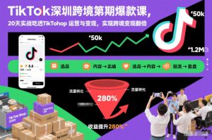 TikTok深圳跨境第2期爆款课，20天实战吃透TikTok Shop运营与变现，实现跨境变现翻倍-易得个人分享