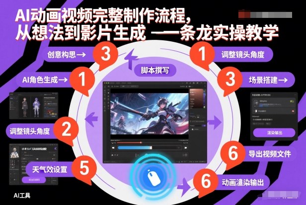 AI动画视频完整制作流程，从想法到影片生成一条龙实操教学-易得个人分享