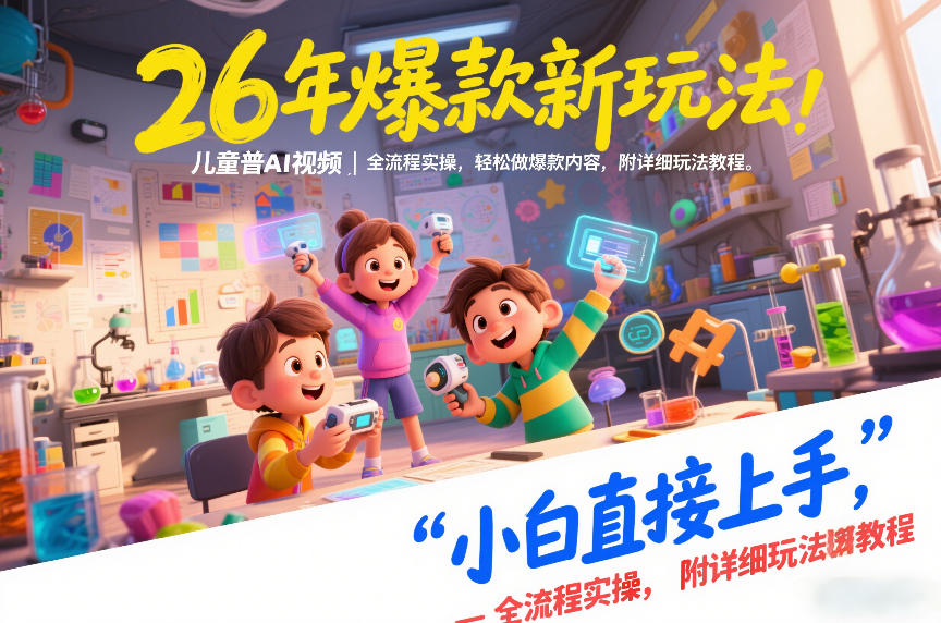 26年爆款新玩法，儿童科普AI视频，全流程实操，轻松做爆款内容，小白直接上手，附详细玩法教程-易得个人分享