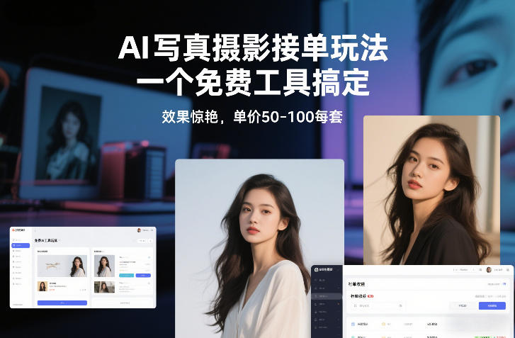 AI写真摄影接单玩法，一个免费工具搞定，效果惊艳，单价50-100每套-易得个人分享