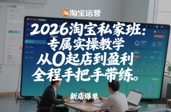 2026淘宝私家班：专属实操教学，从0起店到盈利，全程手把手带练-易得个人分享