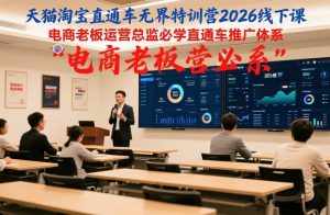 天猫淘宝直通车无界特训营2026线下课，电商老板运营总监必学直通车推广体系-易得个人分享