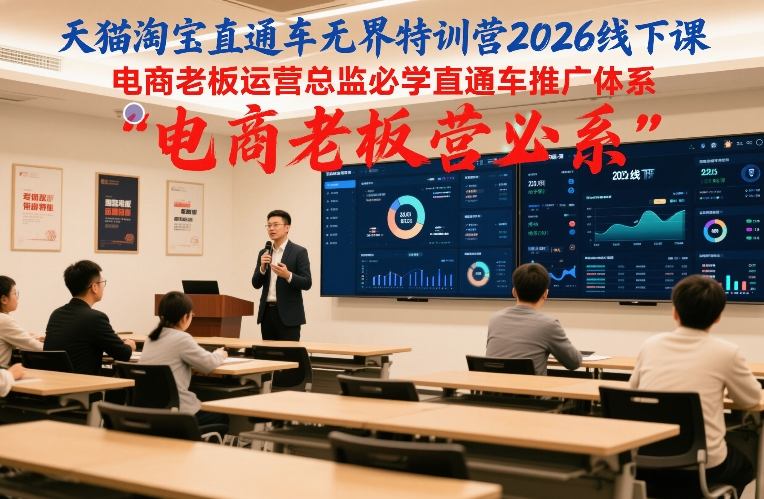 天猫淘宝直通车无界特训营2026线下课，电商老板运营总监必学直通车推广体系-易得个人分享