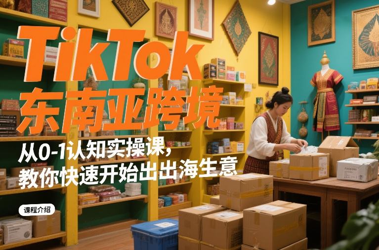 TikTok东南亚跨境从0-1认知实操课，教你快速开始出海生意-易得个人分享