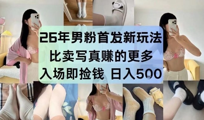 26年男粉首发最新3.0玩法，独此一家，比卖写真賺的更多，入场即捡钱，日入5张【揭秘】-易得个人分享