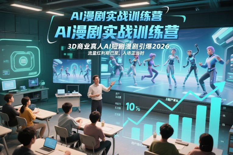 AI漫剧实战训练营，3D商业真人AI短剧漫剧引爆2026，流量红利期已至，入场正当时-易得个人分享